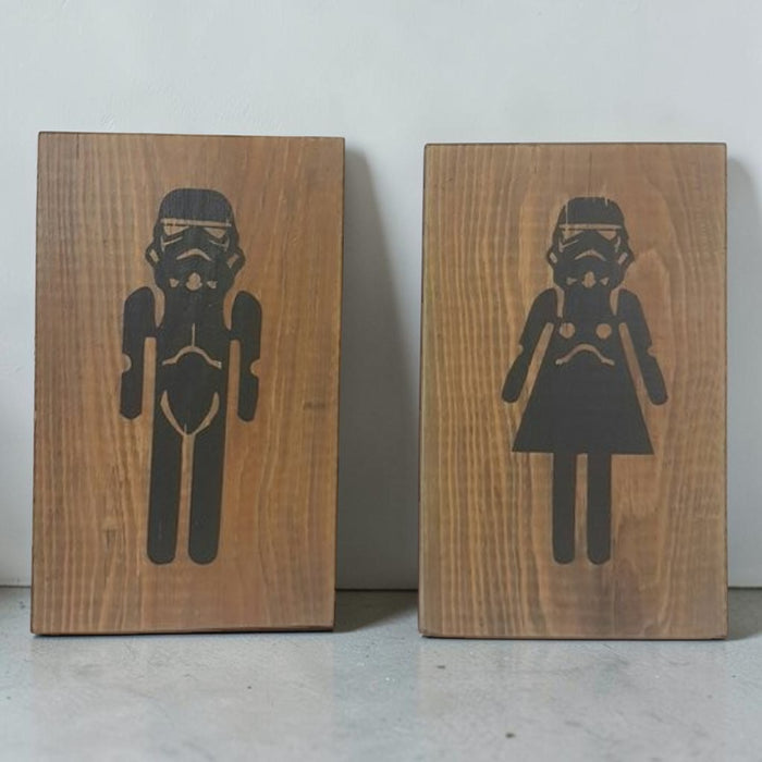 His & Hers Bathroom Signs Stormtrooper Design 6x9