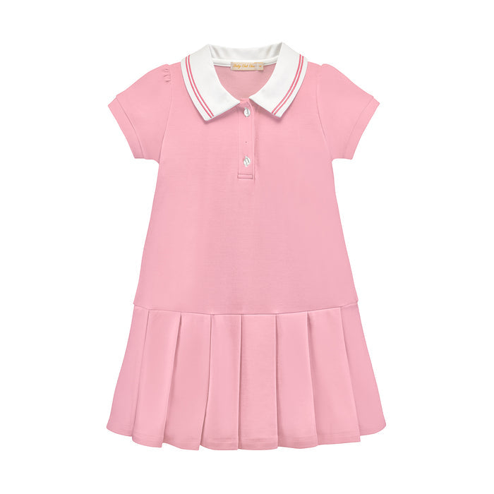 BCC Blossom Pink Dress w/Striped Collar