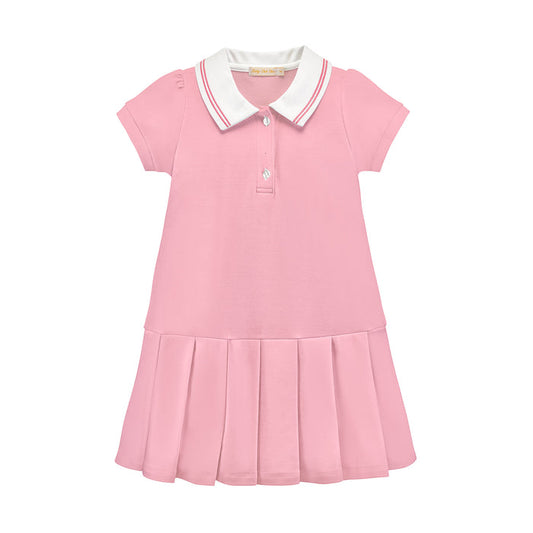 BCC Blossom Pink Dress w/Striped Collar