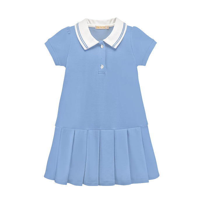 BCC Frozen Solid Dress w/ Striped Collar