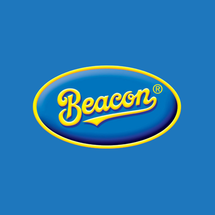 Yellow Beacon logo in a blue oval with a yellow border, centered on a solid blue background.