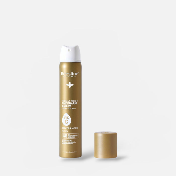 Beesline Radiant Bright Underarm Serum Spray Delay Shaving 150ml بخاخ سيروم بيزلاين لتفتيح منطقة الإبط وتأخير الحلاقة - Princess Cosmetics Qatar