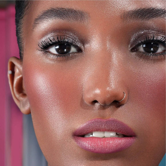 Berry Pop Lip Crayon and Lipstick model look.