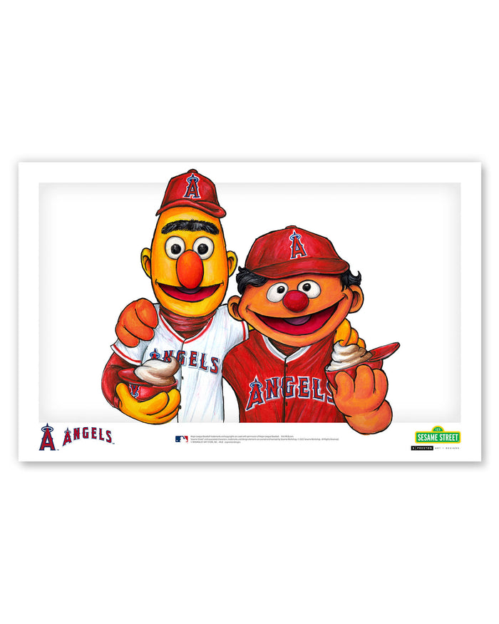 Bert and Ernie x MLB Angels Limited Edition Art Print