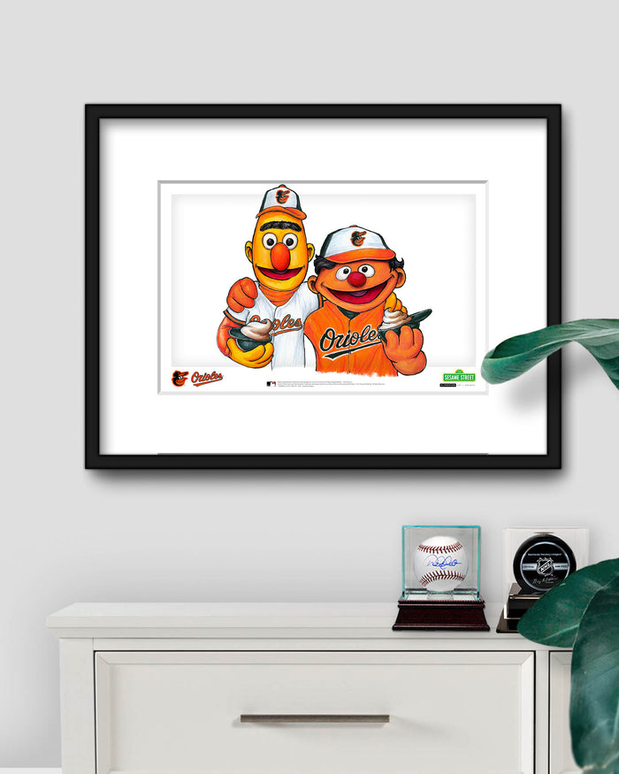 Bert and Ernie x MLB Baltimore Orioles Art Print