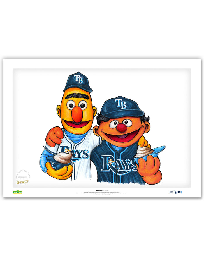 Bert and Ernie x MLB Rays Limited Edition Art Print