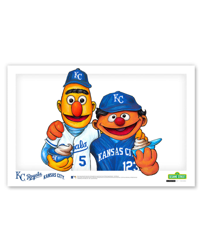 Bert and Ernie x MLB Royals Limited Edition Art Print