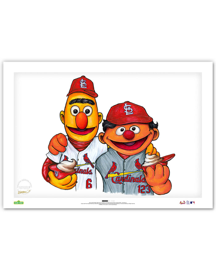 Bert and Ernie x MLB St. Louis Cardinals Art Print