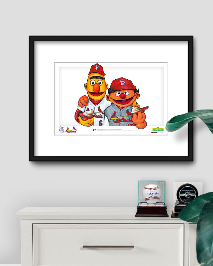 Bert and Ernie x MLB St. Louis Cardinals Art Print