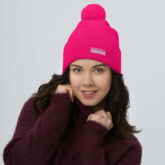 Billyforce Extreme Pom-Pom Beanie (Pink & Black) - Billyforce Shop