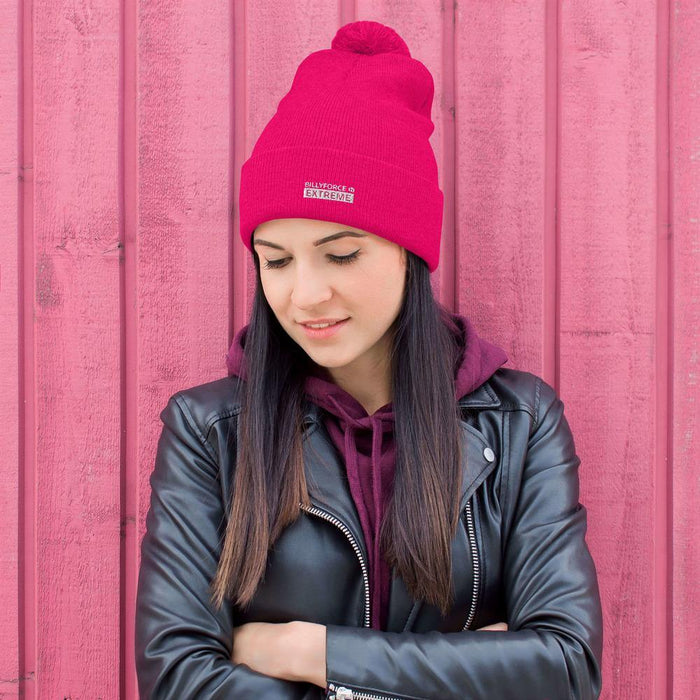 Billyforce Extreme Pom-Pom Beanie (Pink & Black) - Billyforce Shop