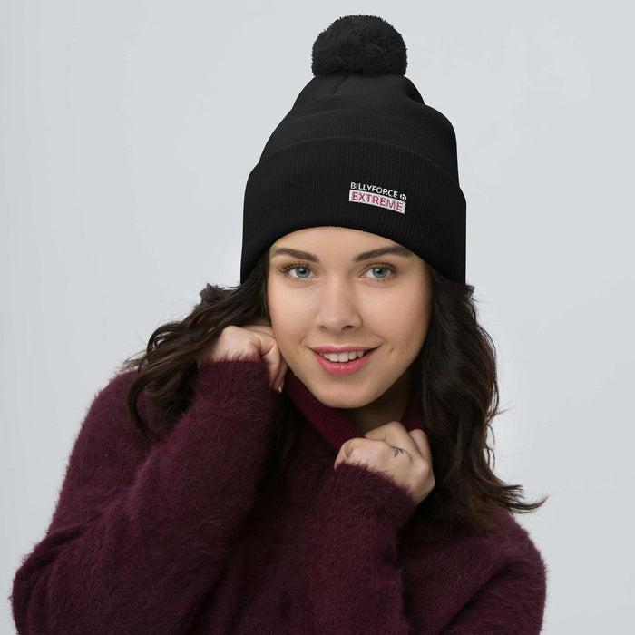 Billyforce Extreme Pom-Pom Beanie (Pink & Black) - Billyforce Shop