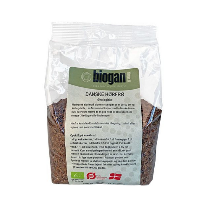 Biogas - Danske hørfrø - Økologisk - 500 g.