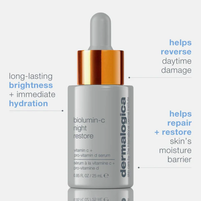 biolumin-c night restore + biolumin-c serum bundle with 2 travel sizes