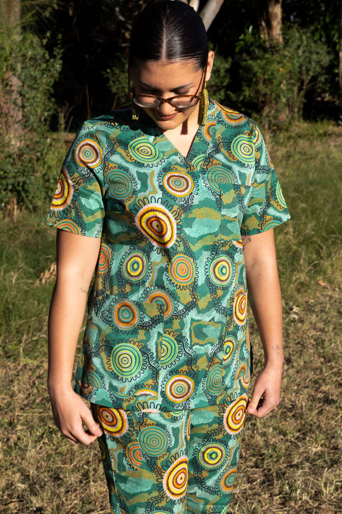 Birthing Grounds - Women's Premium Printed Scrub Top