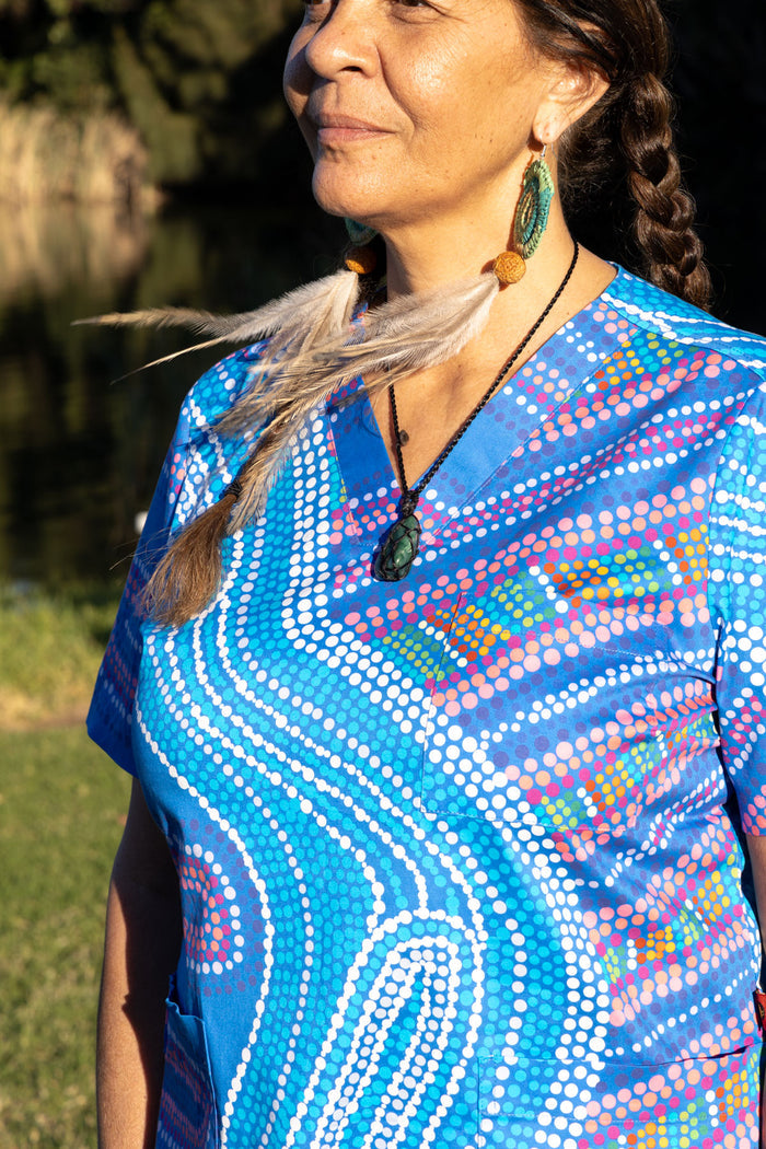 Birthing Site - Womens Printed Scrub Top