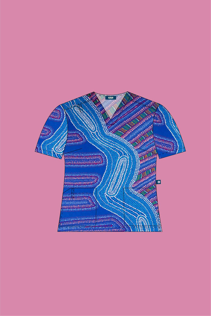Birthing Site - Womens Printed Scrub Top
