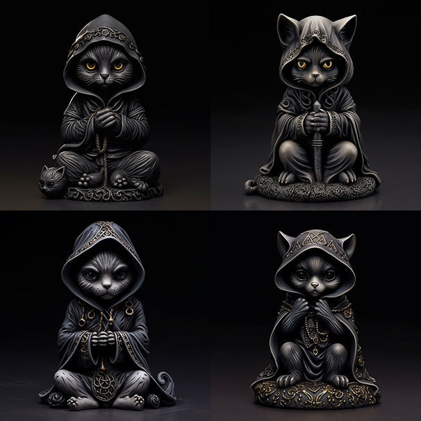 Black Cat Resin Craft Ornament Home Decoration Desktop Statue 🇨🇳