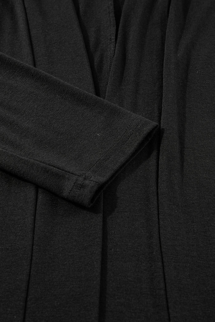 Black Split Long Cardigan and Skinny Pants Lounge Set 🇺🇲