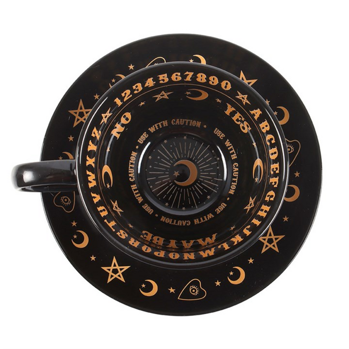 Black Talking Board Teacup and Saucer 🇬🇧