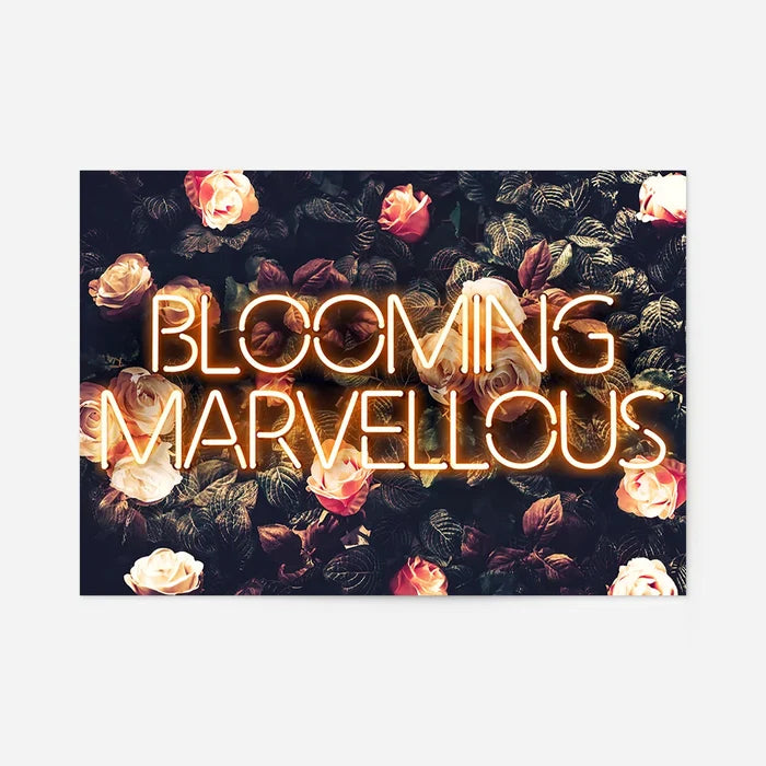 Blooming Mavellous Neon Print, floral art print, unframed