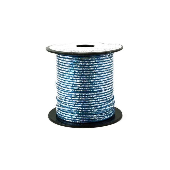 Blue Holographic Plastic Craft Lace Lanyard Gimp String Bulk 50 Yard Roll