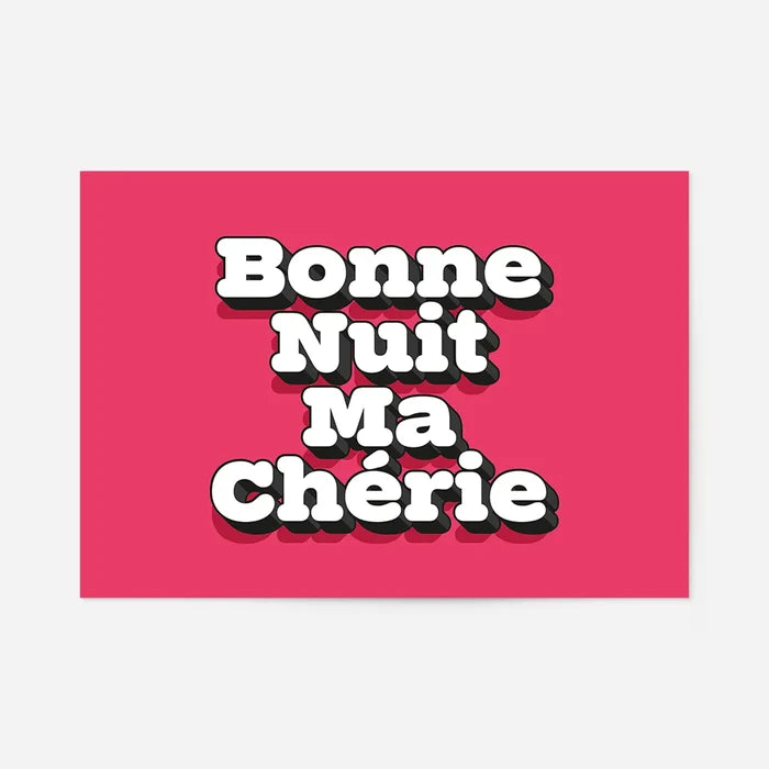 Bonne Nuit Ma Cherie Typography Quote Print