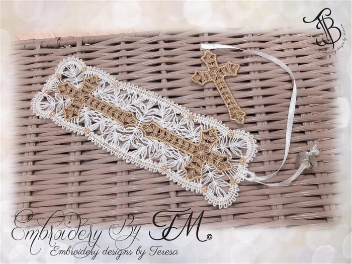 Bookmark with cross / 5x7 hoop
