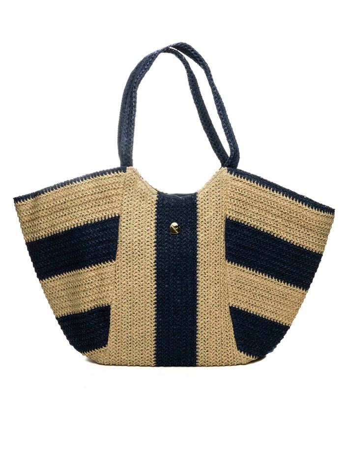 HATYOU borsa a spalla carta blu/naturale BP0371 CARTA-BLU