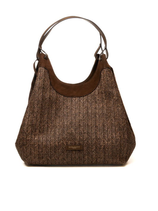 GIANNI CHIARINI borsa a spalla dua marrone scuro 12340 DUA-13840
