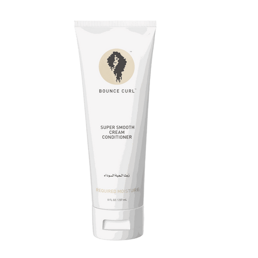 Bounce Curl Super Smooth Cream Conditioner with organic aloe, no harsh chemicals, vegan and color-safe formula