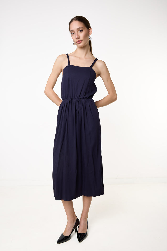 Braided strap midi dress wholesale