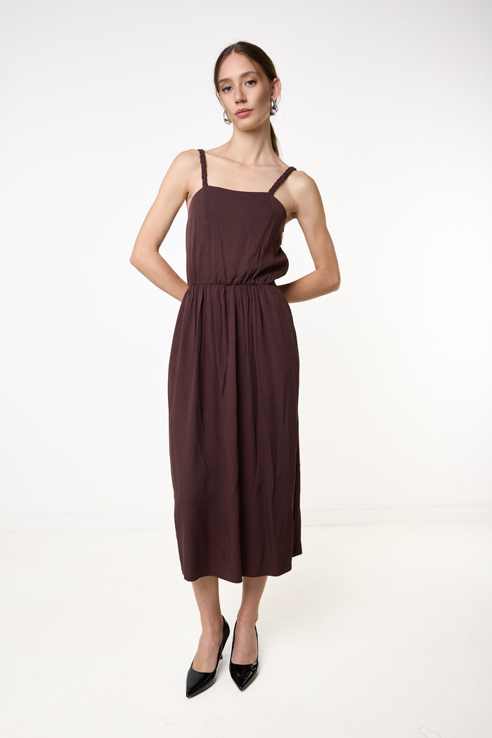 Braided strap midi dress wholesale