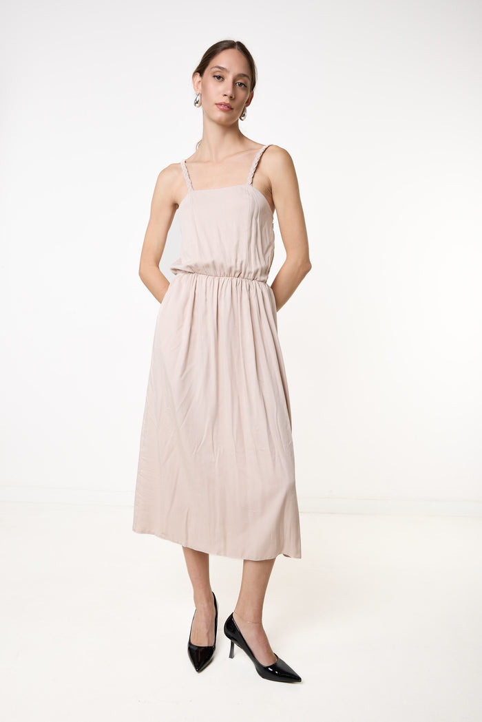 Braided strap midi dress wholesale