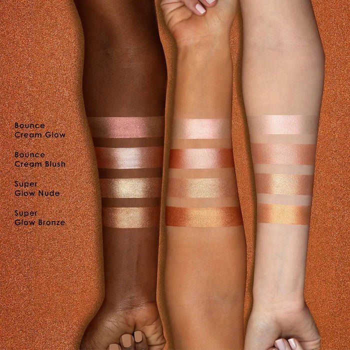 Bronze Cheek Palette arm swatches on different skin tones.