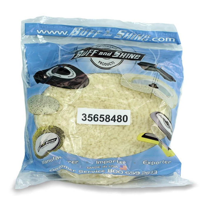 Buff and Shine wool 4 ply pad in packaging.