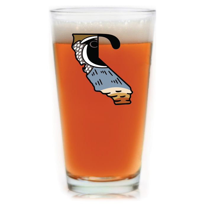 California Valley Quail Pint Glass