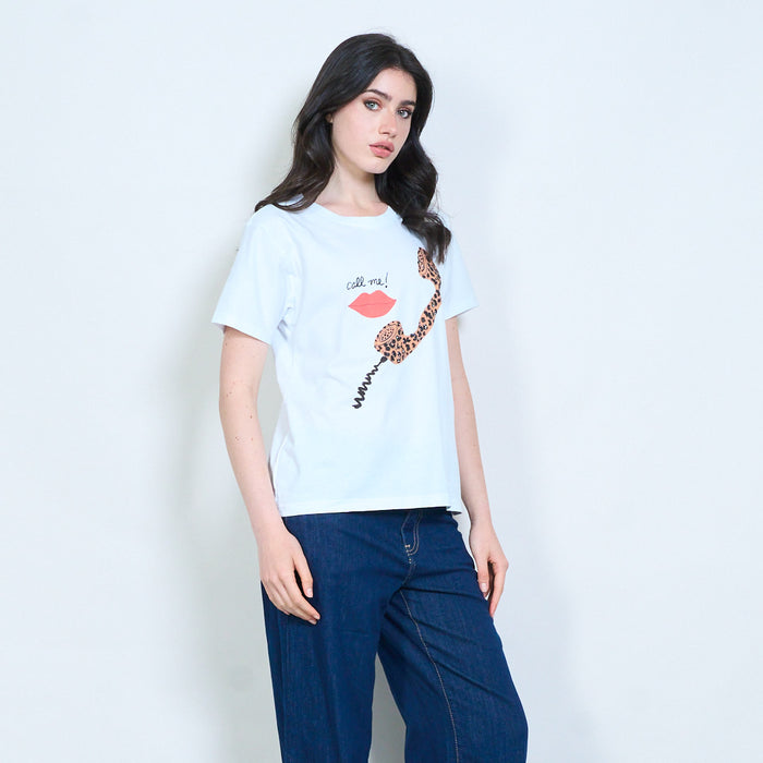 "Call me" graphic cotton touch t-shirt wholesale