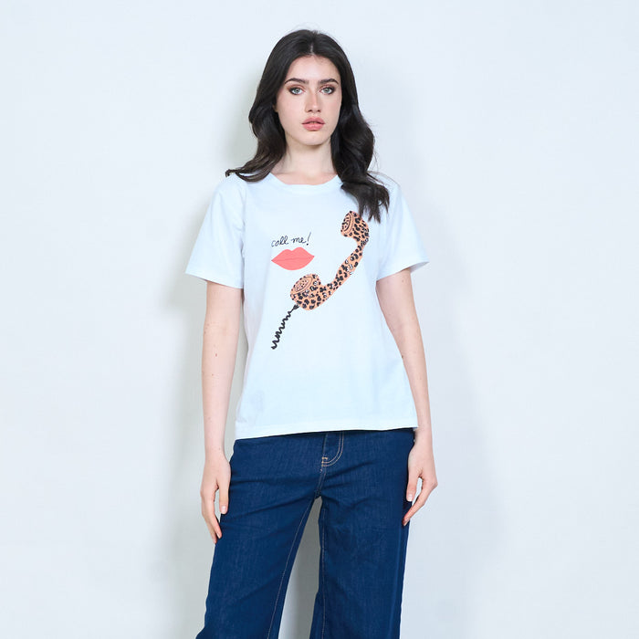 "Call me" graphic cotton touch t-shirt wholesale