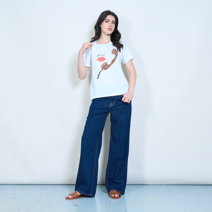 "Call me" graphic cotton touch t-shirt wholesale