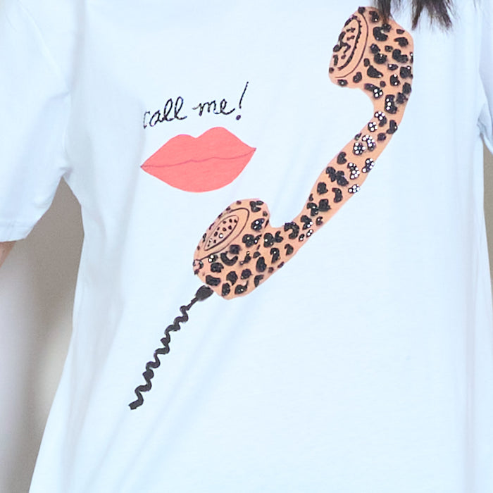 "Call me" graphic cotton touch t-shirt wholesale