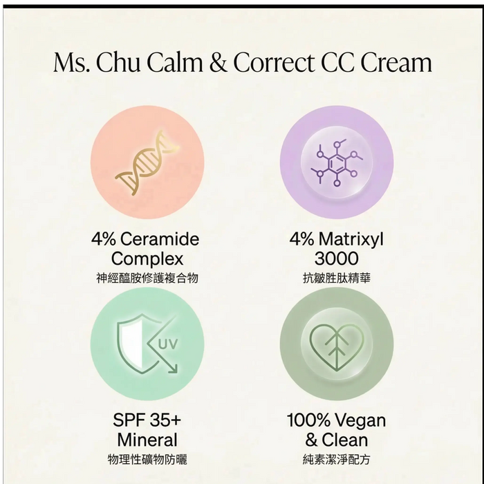 Ms. Chu Calm & Correct CC Cream SPF 35+ for Sensitive Skin - Ms. Chu Soap & Beaut