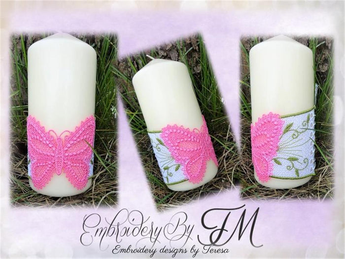 Candle corset butterfly / 5x7 hoop