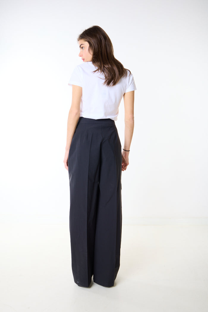 Cargo pocket wide leg drawstring waist trouser wholesale