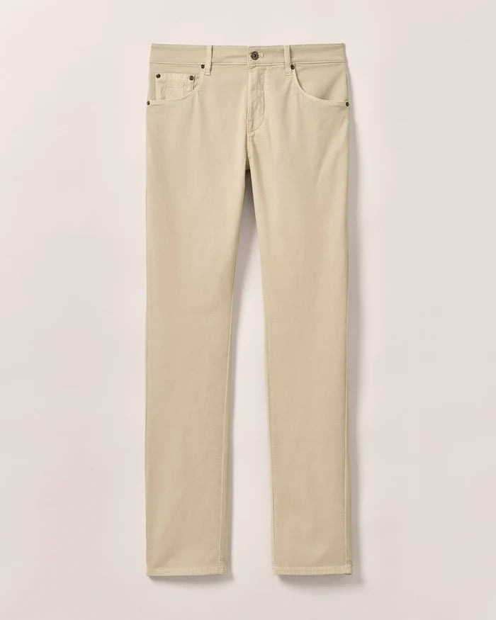 Carmel Sateen 5-Pocket Pants in Stone - Madison's Niche