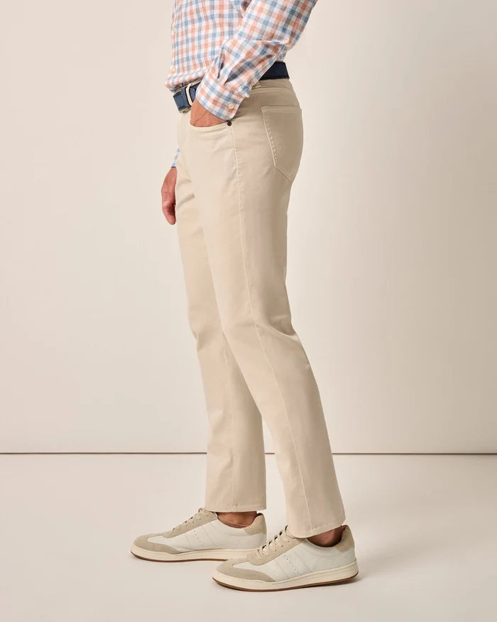 Carmel Sateen 5-Pocket Pants in Stone - Madison's Niche