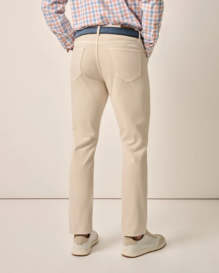 Carmel Sateen 5-Pocket Pants in Stone - Madison's Niche
