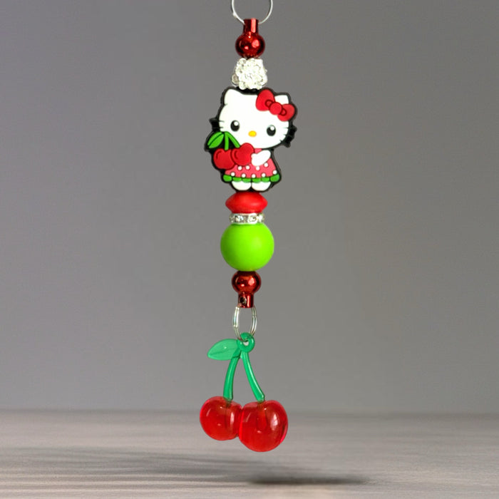 Cherry Cute Kitty Bar Charm - Tumbler Handle Charm