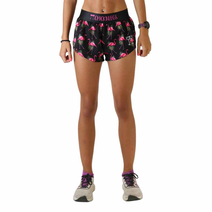 ChicknLegs Women's Flamingo Split Shorts 1.5"