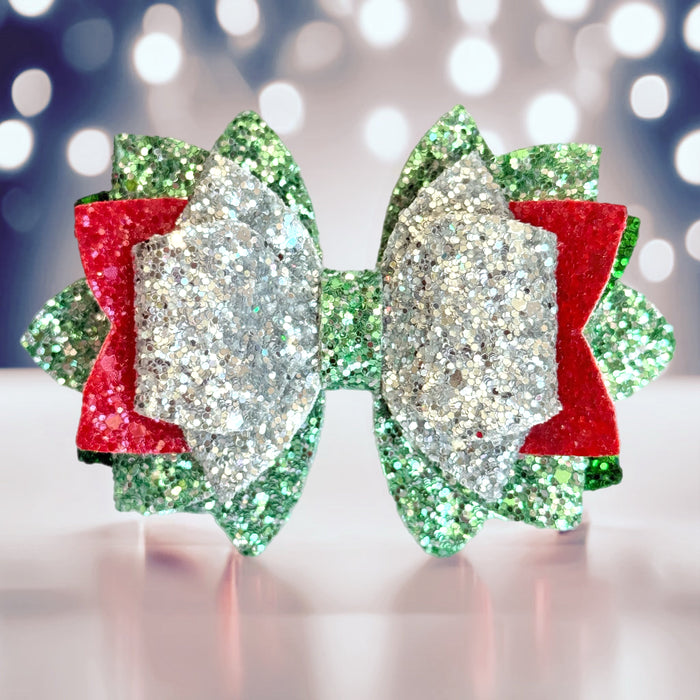 Christmas Eve Glitter Tumbler Bow